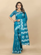 Vedant Vastram Designer Digital Print Batik Saree - Rama