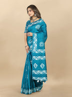 Vedant Vastram Designer Digital Print Batik Saree - Rama