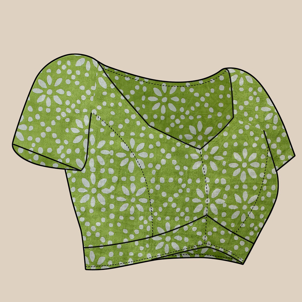 Vedant Vastram Designer Digital Print Batik Saree - Green