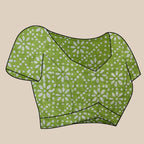 Vedant Vastram Designer Digital Print Batik Saree - Green