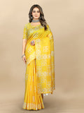 Vedant Vastram Designer Digital Print Batik Saree - Yellow