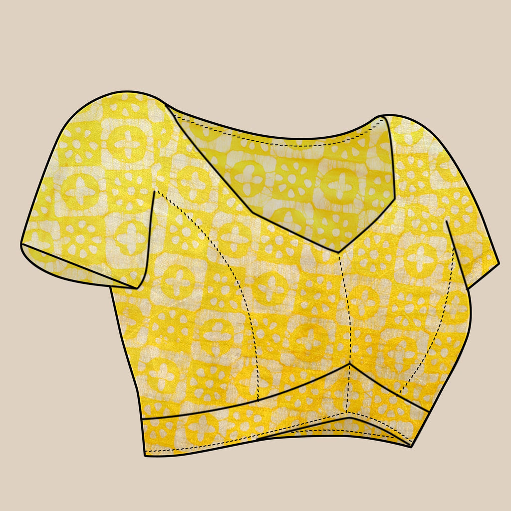 Vedant Vastram Designer Digital Print Batik Saree - Yellow