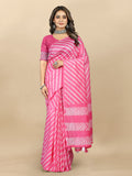 Vedant Vastram Designer Digital Print Batik Saree - Pink