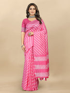 Vedant Vastram Designer Digital Print Batik Saree - Pink