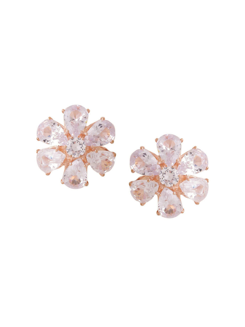 NVR Women Golden Cz Studded Studs Earrings - Distacart