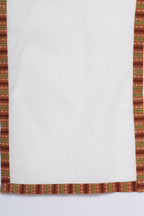 Little Bansi Girls Cotton Kurta frock with Sharara & Dupatta - Brown & Cream