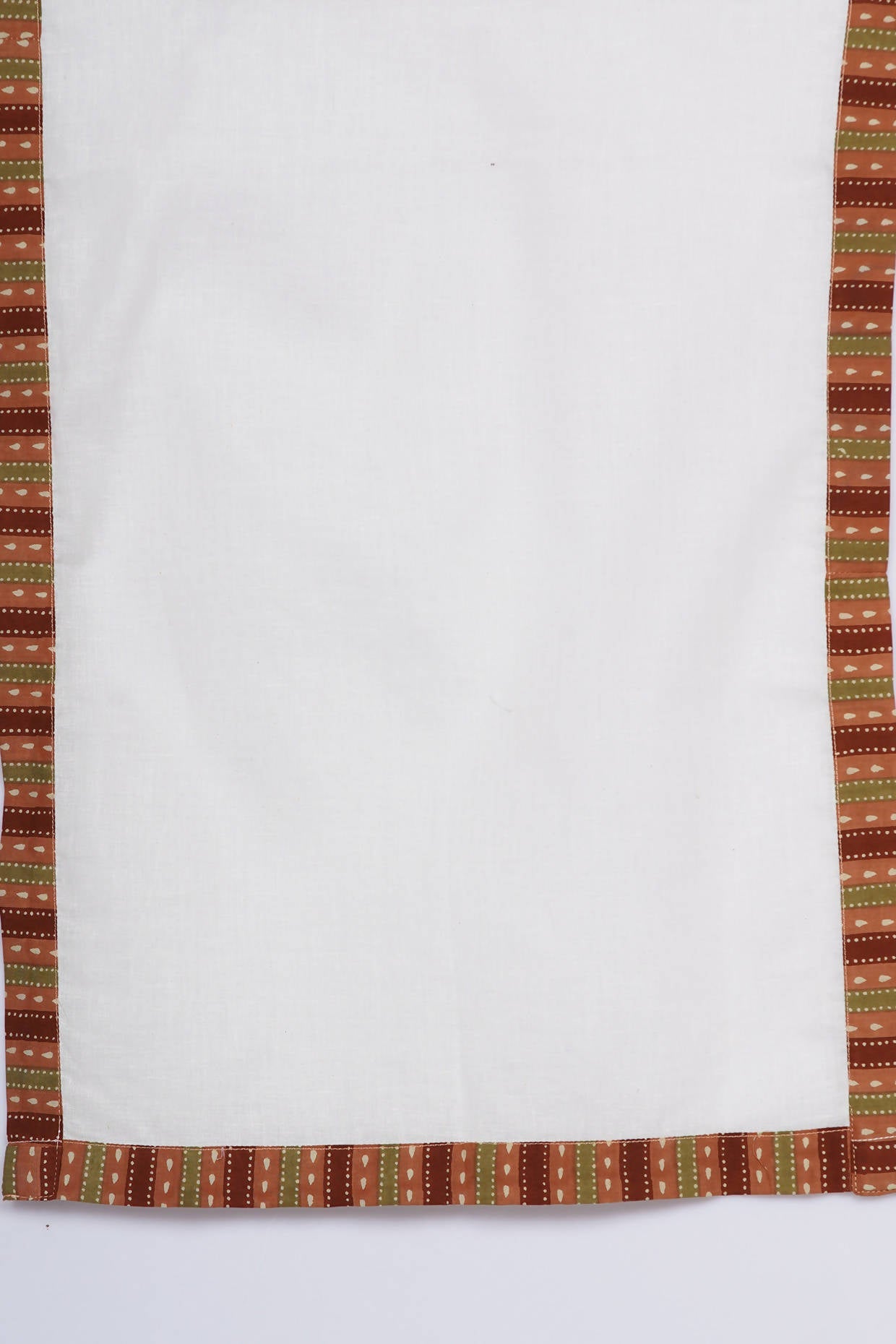 Little Bansi Girls Cotton Kurta frock with Sharara & Dupatta - Brown & Cream