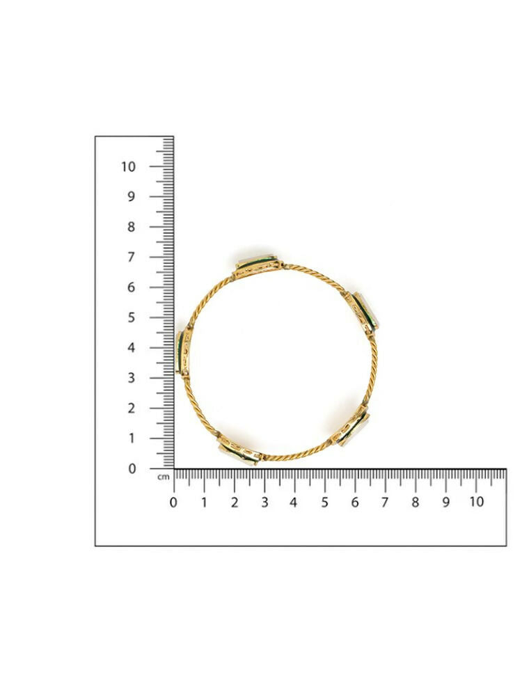 Antique Finish Kundan bangle - Ruby Raang