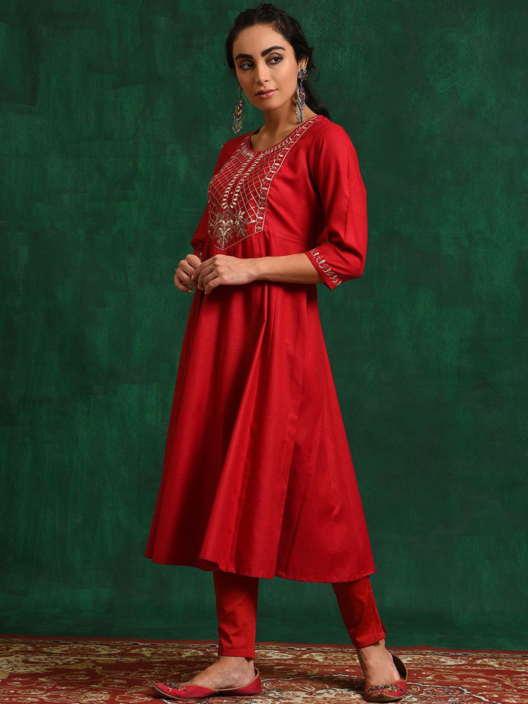 Sangria Embroidered Ethnic Anarkali Kurta