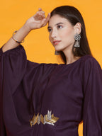 Women Republic Purple Fusion Style Kurta With Hand Embellishment And Pants - Distacart