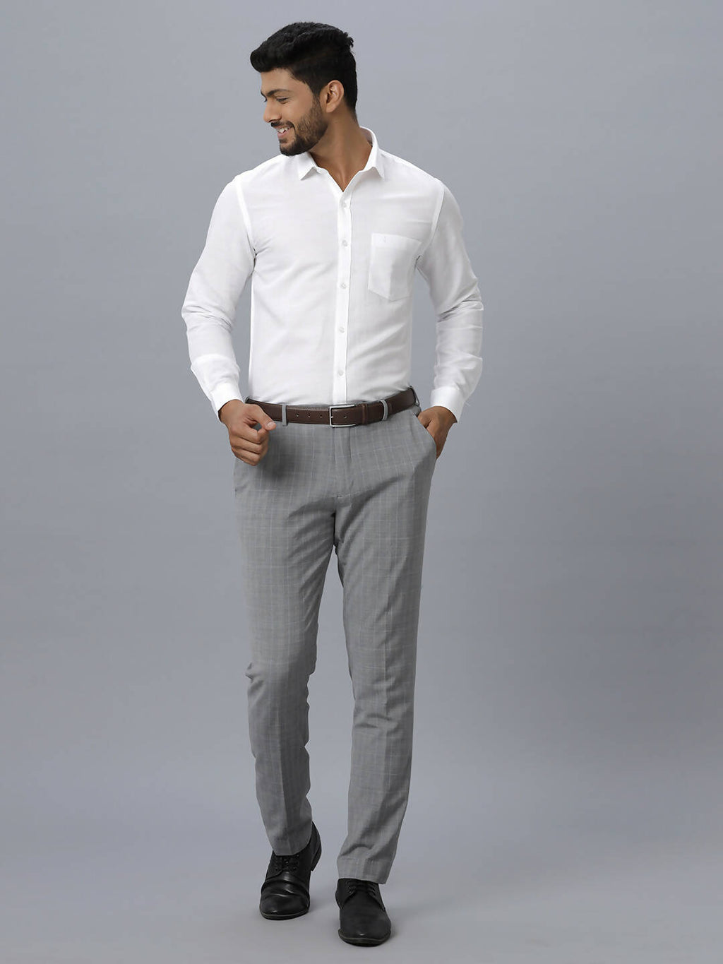 Ramraj Cotton Mens Full Sleeve White Shirt Plus Size - Justice White