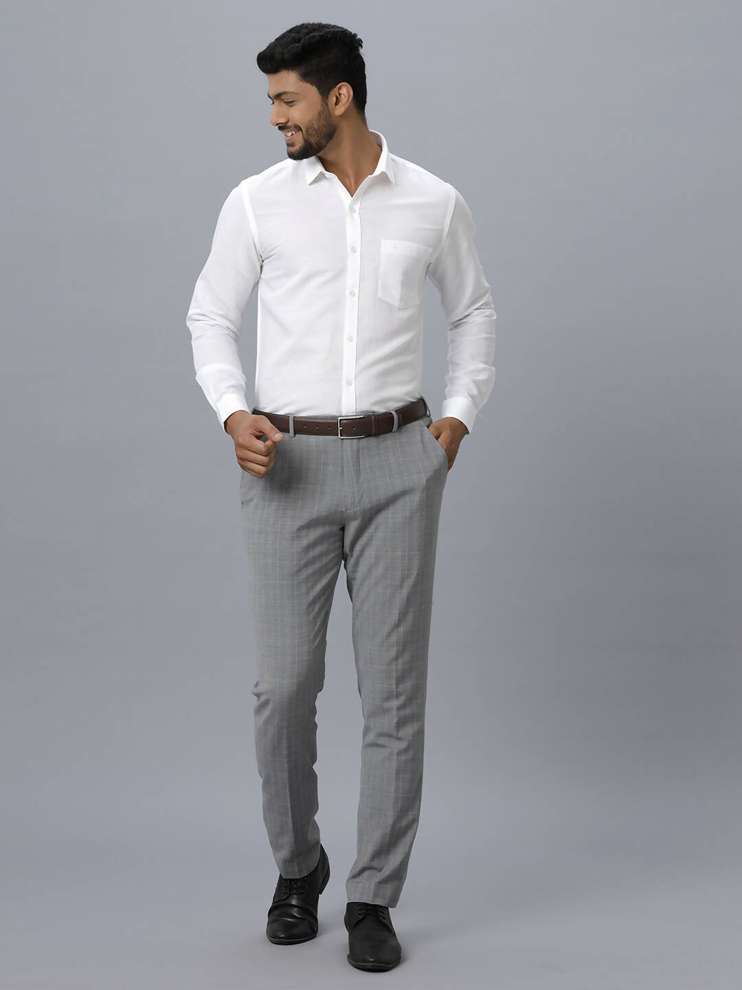 Ramraj Cotton Mens Full Sleeve White Shirt Plus Size - Justice White