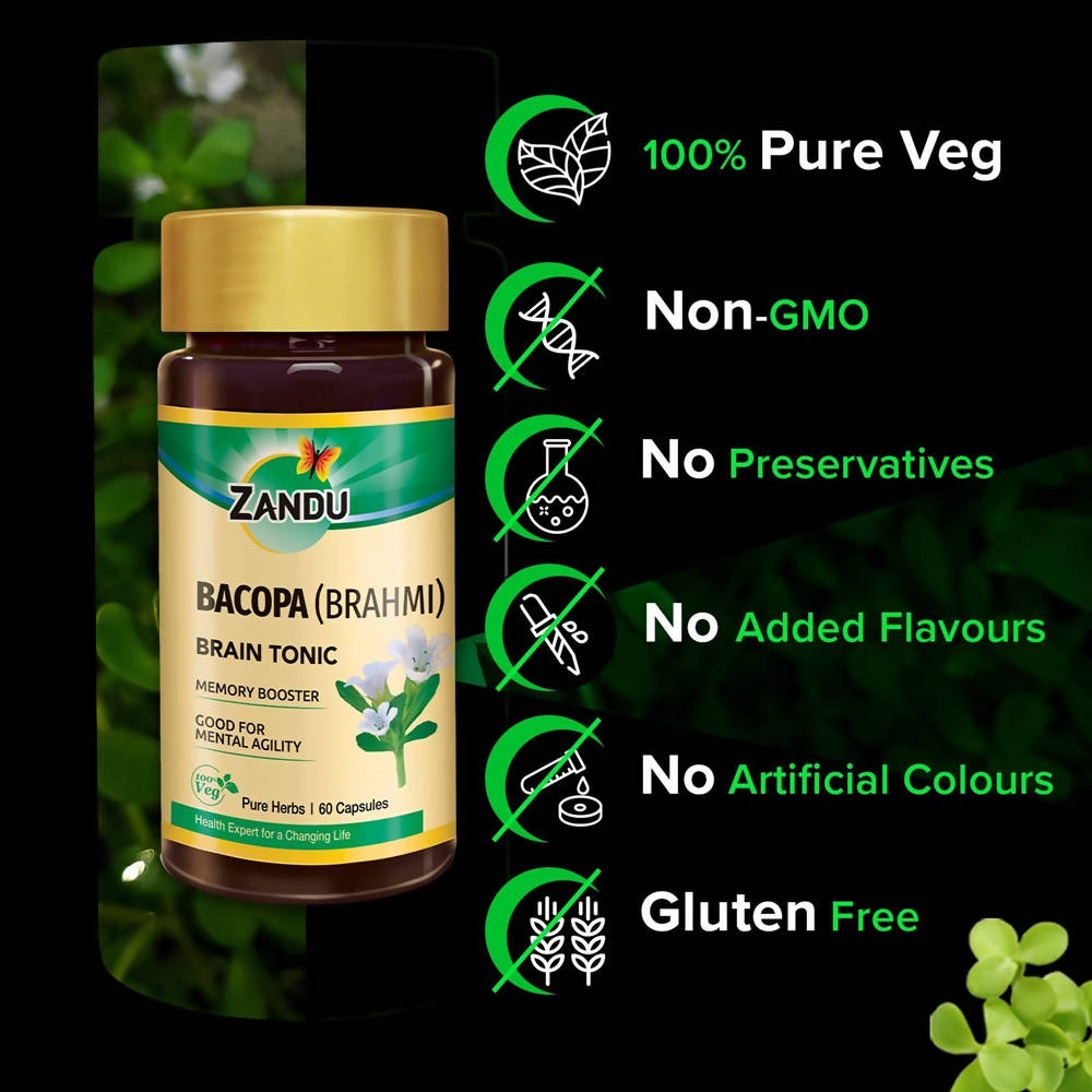 Zandu Bacopa (Brahmi) Brain Tonic Capsules uses