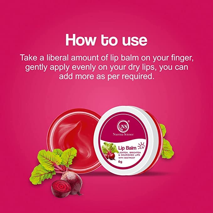 Nuerma Science Beetroot Lip Balm | Lighten, Brighten & Nourished Lips