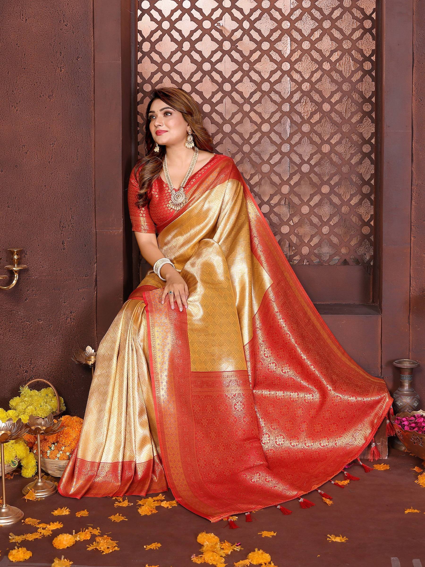 Anaita Banarasi Tissue Silk Saree - Distacart