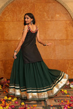 AI Fashion Green Georgette Designer Navratri Wear Lehenga Choli Collection
