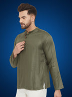 Even Apparels Men's Pure Cotton Green Kurta