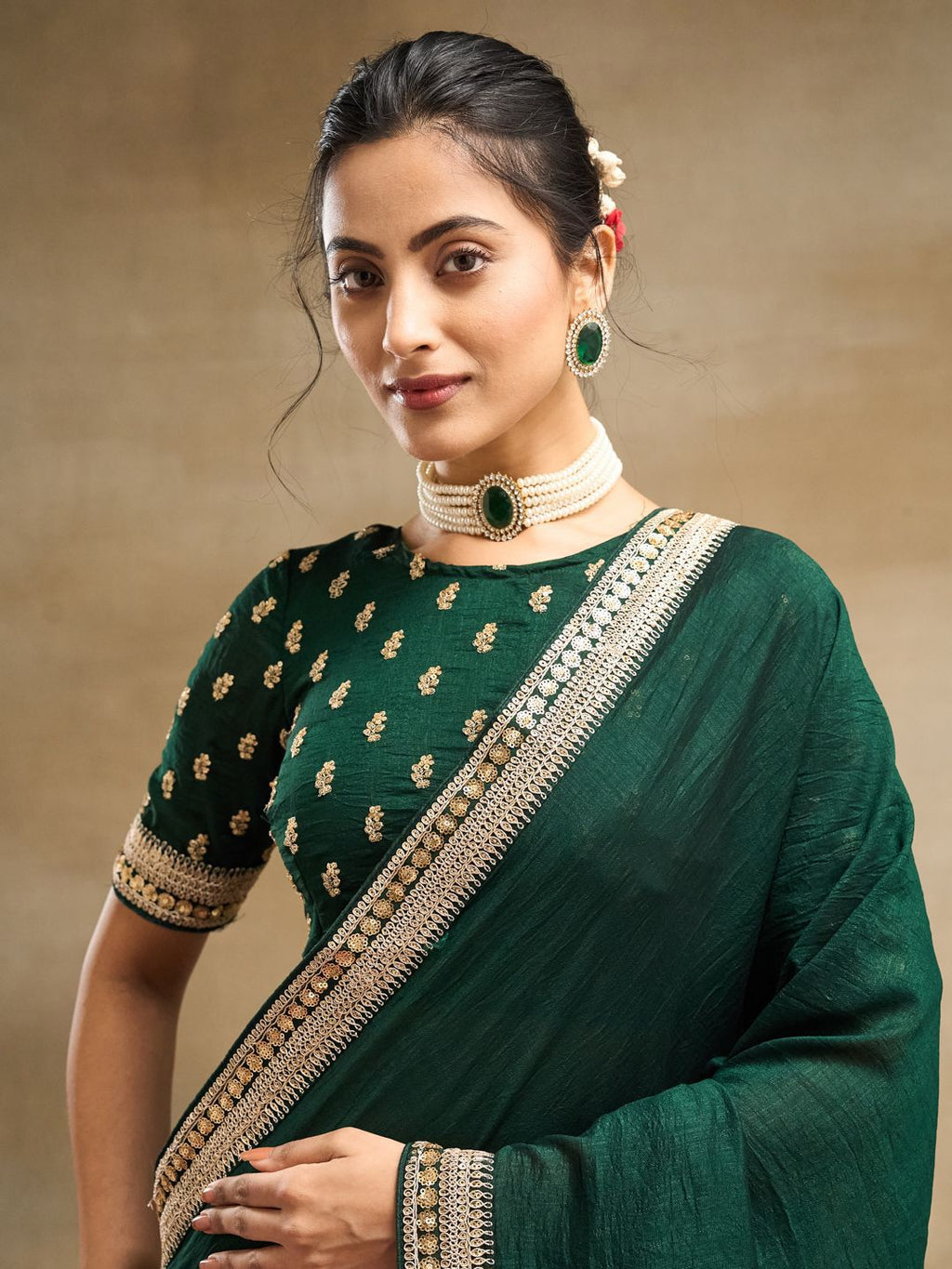 kasee Solid Embroidered Pure Silk Saree - Distacart