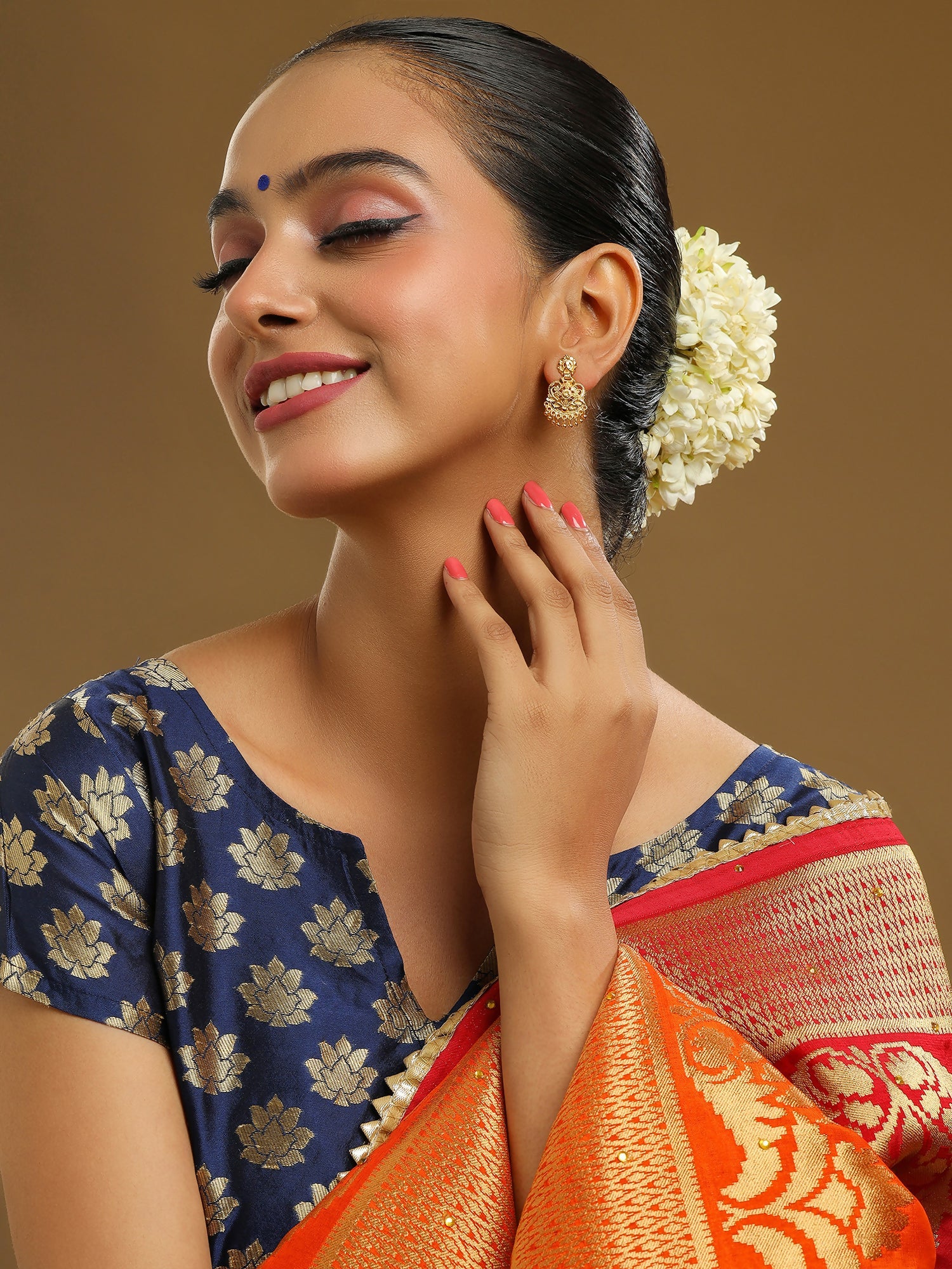 Ruby Raang Traditional Gold Earrings - Distacart