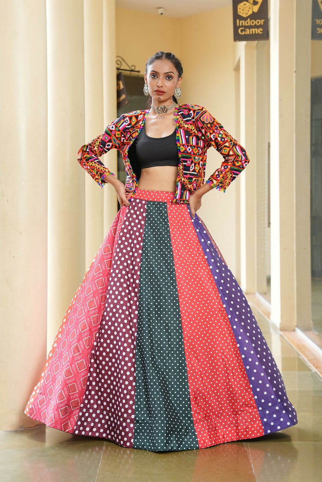 AI Fashion Multi Silk Crepe Designer Navratri Wear Lehenga Choli Collection