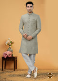 Joban Fashion Men's grey Super 66 Plain Kurta Pyjama set