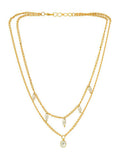 White and Gold, Handcrafted Kundan Necklace - Ruby Raang