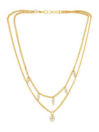 White and Gold, Handcrafted Kundan Necklace - Ruby Raang