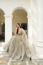 Eilara Glamorous Ivory Butterfly Net With Thread And Sequence Embroidered Work Fancy Lace Lehenga Choli For Wedding
