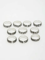 NVR Women's Set of 5 Silver-Plated German Silver Toe Ring