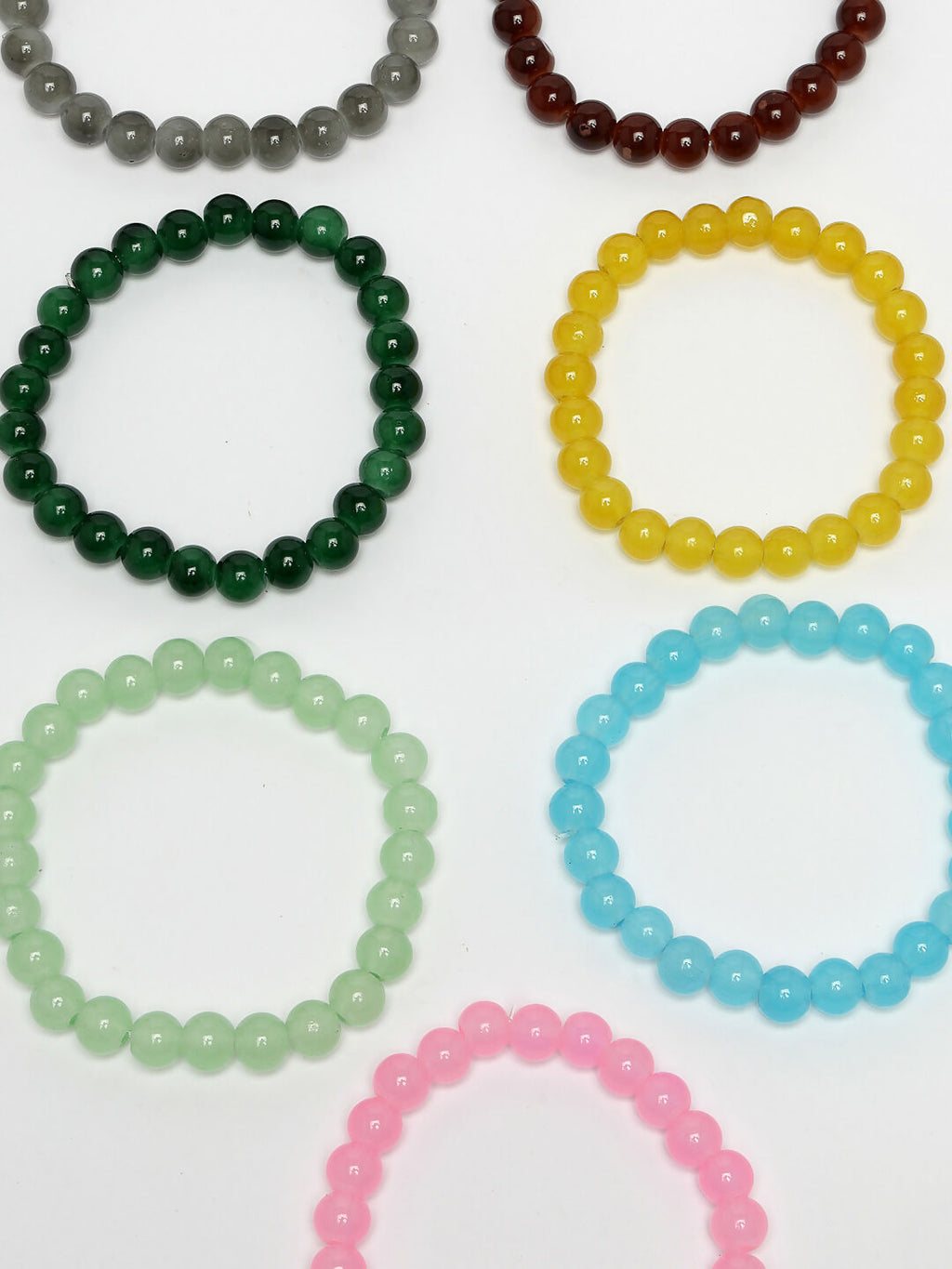 NVR Men & Women Set of 7 Artificial Beads Elasticated Bracelet - Distacart