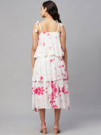 Myshka Multicolor Viscose Printed Shoulder Straps Sleeveless Top Dress - Distacart