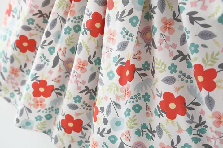 Bold N Elegant Cotton Floral Printed Ruffle Sleeve Princess Dress Frock With Fabric Hat Cap - Red