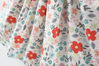 Bold N Elegant Cotton Floral Printed Ruffle Sleeve Princess Dress Frock With Fabric Hat Cap - Red
