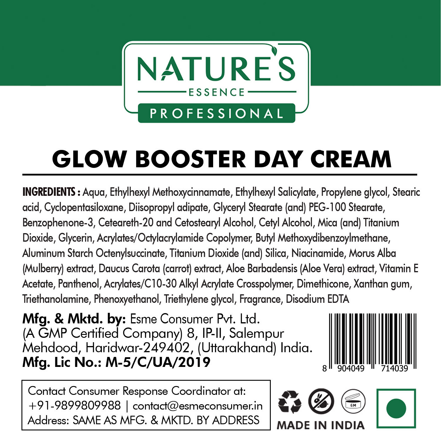 Nature's Essence Professional Facialist Glow Booster Day Cream