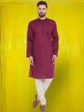 Even Apparels Pure Cotton Maroon Kurta - Maroon