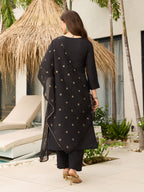 The52 Women Embroidery Work with Viscose Fabric Straight Kurta, Pant and Dupatta Set - Distacart