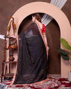 Teeya Creation Black Color Georgette Fabric Chikankari Work Saree - Distacart