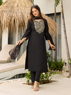 The52 Women Embroidery Work with Viscose Fabric Straight Kurta, Pant and Dupatta Set - Distacart
