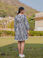 Yufta Black And White Pure Cotton Tie Dye Less Border Tassels Were Dress - Distacart