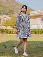 Yufta Black And White Pure Cotton Tie Dye Less Border Tassels Were Dress - Distacart