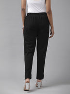 Yufta Black Cotton Fit Trousers