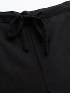 Yufta Black Cotton Fit Trousers
