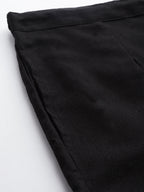 Yufta Black Cotton Fit Trousers