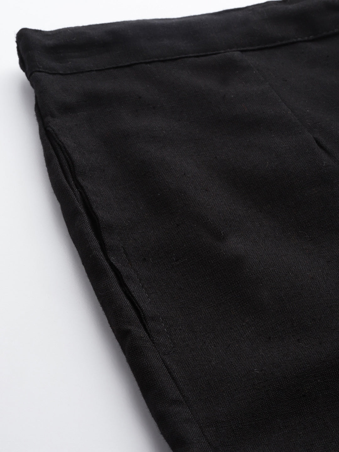 Yufta Black Cotton Fit Trousers