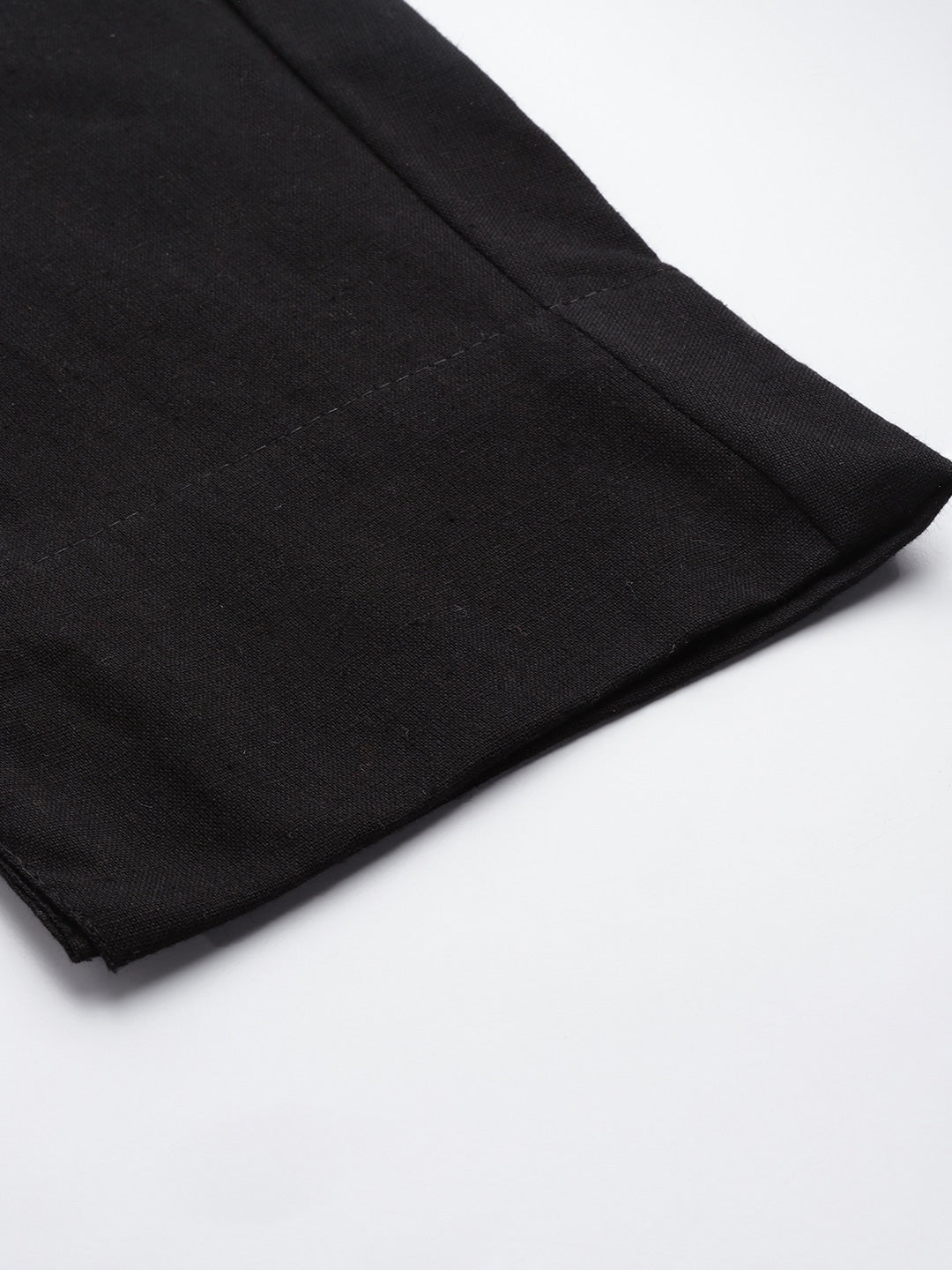 Yufta Black Cotton Fit Trousers