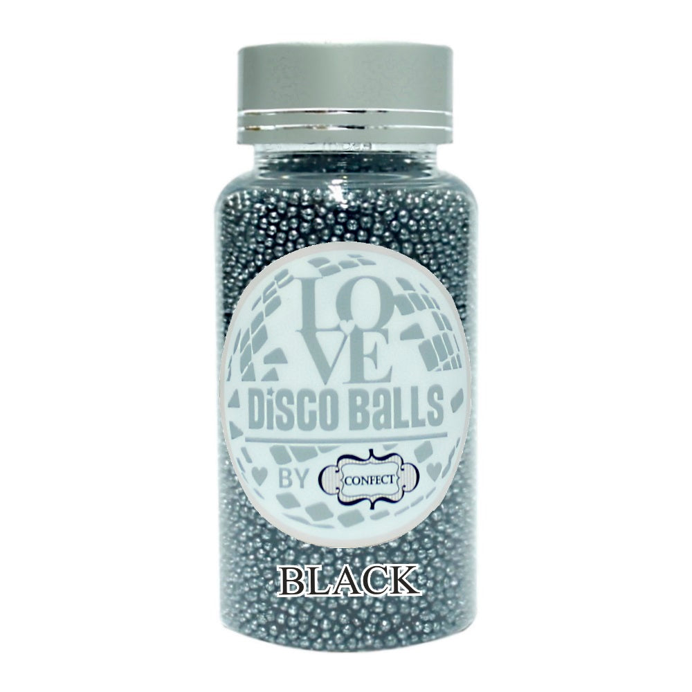confect black disco balls sprinkles 2 mm 120 gms