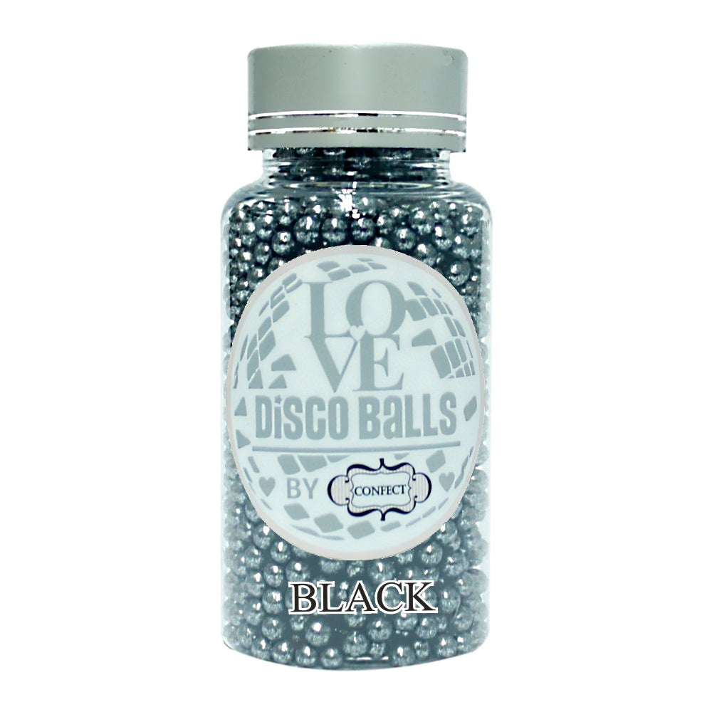 confect black disco balls sprinkles 4 mm 120 gms