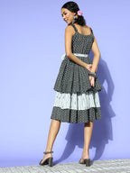 Yufta Black Ethnic Motifs Indie Gal Dress - Distacart
