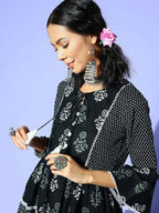 Yufta Black Ethnic Motifs Indie Gal Dress - Distacart