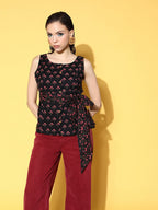 Yufta Black Floral Print Top
